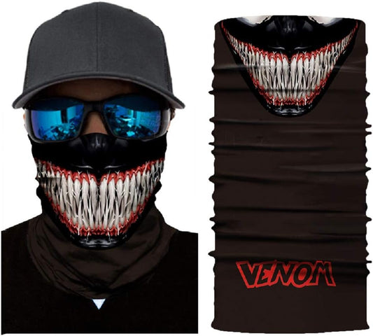 Unisex Multi Functional 50+ UV Protection Face Mask Skull 3D Printed Balaclava Headwear(Venom)