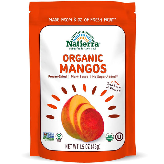 Organic Freeze-Dried Mangos | USDA Organic, Non-Gmo & Vegan | Gluten Free, No Additives, No Sugar Added | 1.5 Ounce (Pack of 1)