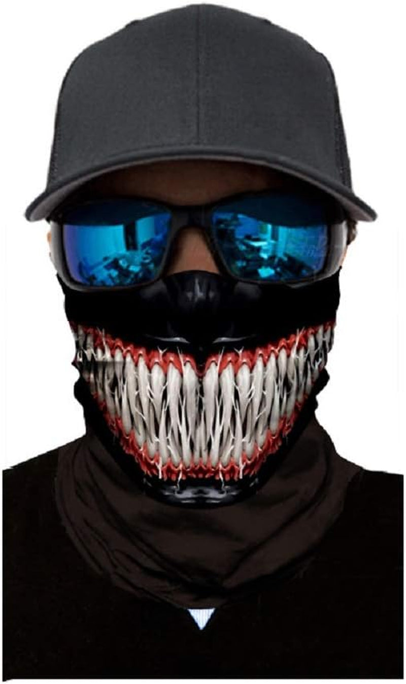 Unisex Multi Functional 50+ UV Protection Face Mask Skull 3D Printed Balaclava Headwear(Venom)