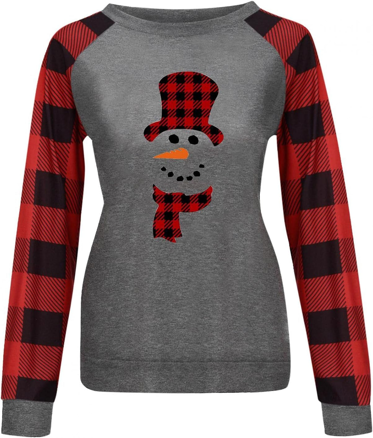 Christmas Dresses for Women plus Size Merry Christmas T-Shirt Womens Santas Hat Shirt Xmas Striped Splicing Long Sleeve Tops Tees
